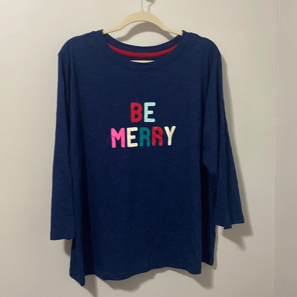 NWOT! St John Bay Be Merry Tee